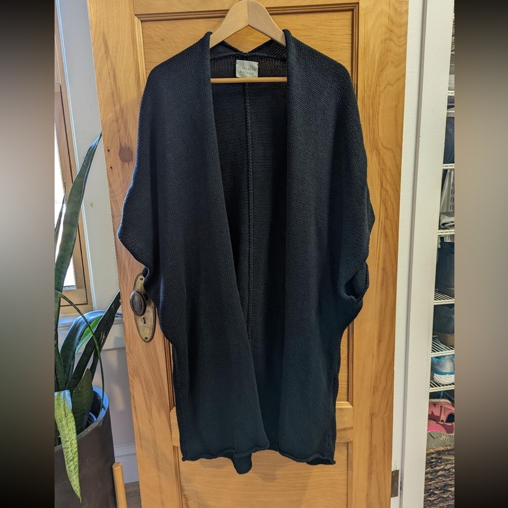 Elizabeth Suzann Black Open-Front Sweater